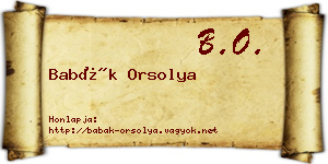 Babák Orsolya névjegykártya