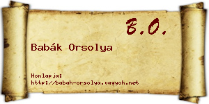 Babák Orsolya névjegykártya
